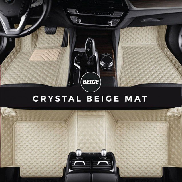 Best Beige Crystal Elite Luxury Hybrid Car Floor Mats