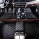 Best Black and Black Stitching Luxury Leather Diamond Car Floor Mats Best Black and Black Stitching Luxury Leather Diamond Car Floor Mats