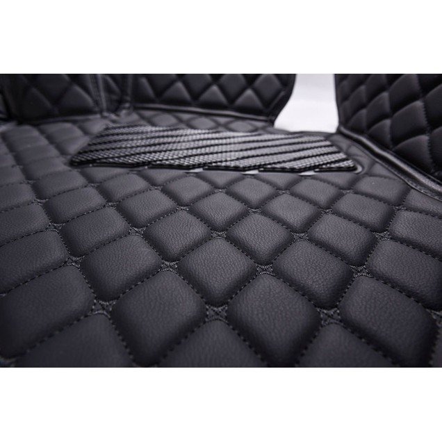 Best Black and Black Stitching Luxury Leather Diamond Car Floor Mats Best Black and Black Stitching Luxury Leather Diamond Car Floor Mats