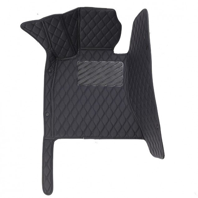 Best Black and Black Stitching Luxury Leather Diamond Car Floor Mats Best Black and Black Stitching Luxury Leather Diamond Car Floor Mats