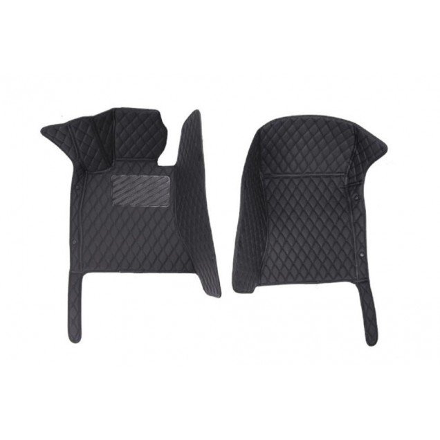 Best Black and Black Stitching Luxury Leather Diamond Car Floor Mats Best Black and Black Stitching Luxury Leather Diamond Car Floor Mats
