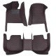 Best Black and Red Stitching Luxury Leather Diamond Car Floor Mats Best Black and Red Stitching Luxury Leather Diamond Car Floor Mats