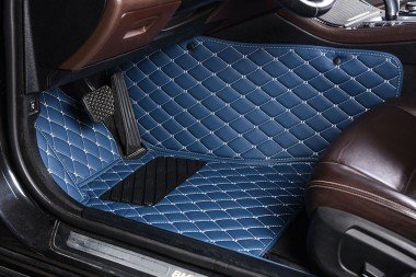 Best Blue Luxury Leather Diamond Car Floor Mats