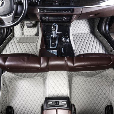 Best Grey Luxury Leather Diamond Car Floor Mats