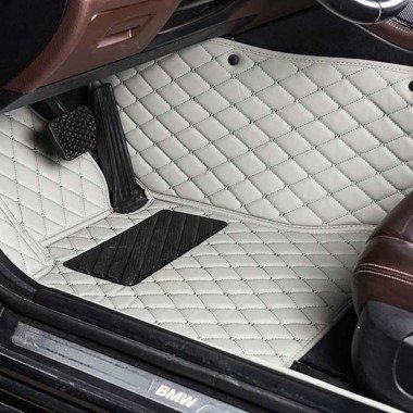 Best Grey Luxury Leather Diamond Car Floor Mats