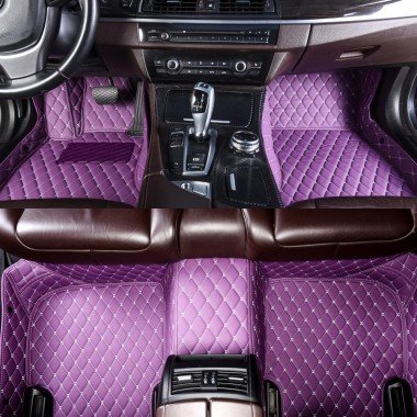 Best Purple Luxury Leather Diamond Car Floor Mats