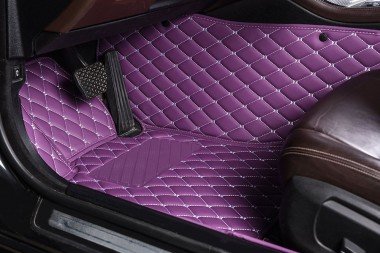 Best Purple Luxury Leather Diamond Car Floor Mats