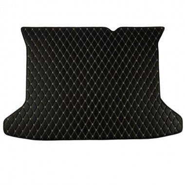 Best Black and Beige Stitching Luxury Leather Diamond Trunk Base Mats