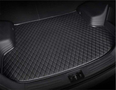 Best Black and Black Stitching Luxury Leather Diamond Trunk Base Mats