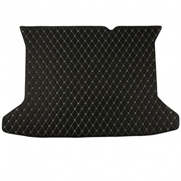 Best Black and White Stitching Luxury Leather Diamond Trunk Base Mats Best Black and White Stitching Luxury Leather Diamond Trunk Base Mats