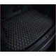 Best Black and White Stitching Luxury Leather Diamond Trunk Base Mats Best Black and White Stitching Luxury Leather Diamond Trunk Base Mats