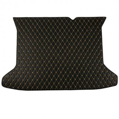 Best Black and Yellow Stitching Luxury Leather Diamond Trunk Base Mats
