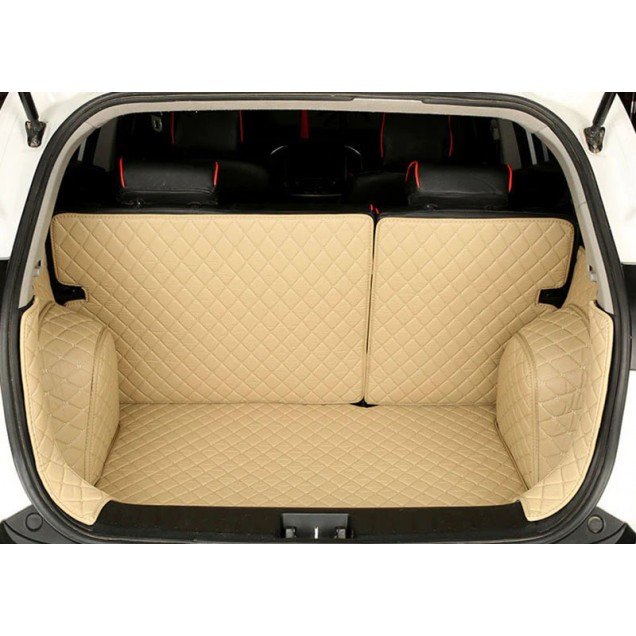 Best Beige Full Cover Luxury Leather Diamond Trunk Car Floor Mats Best Beige Full Cover Luxury Leather Diamond Trunk Car Floor Mats
