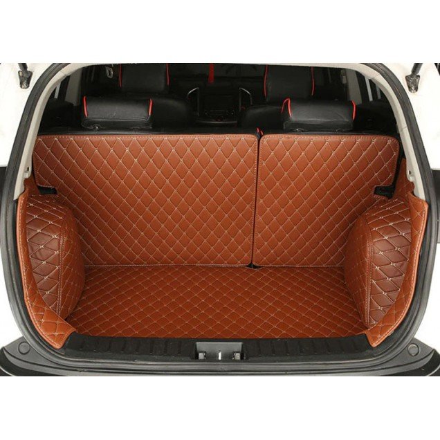 Best Brown Full Cover Luxury Leather Diamond Trunk Car Floor Mats Best Brown Full Cover Luxury Leather Diamond Trunk Car Floor Mats