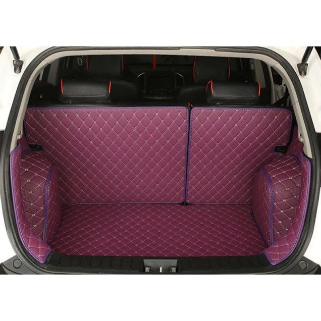 Best Purple Full Cover Luxury Leather Diamond Trunk Car Floor Mats Best Purple Full Cover Luxury Leather Diamond Trunk Car Floor Mats