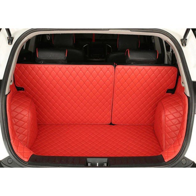 Best Red Full Cover Luxury Leather Diamond Trunk Car Floor Mats Best Red Full Cover Luxury Leather Diamond Trunk Car Floor Mats