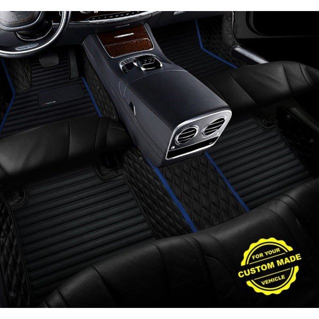 Best Dark Blue Hybrid Line Series Premium Car Floor Mats