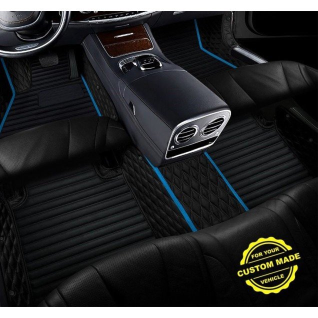 Best Light Blue Hybrid Line Series Premium Car Floor Mats