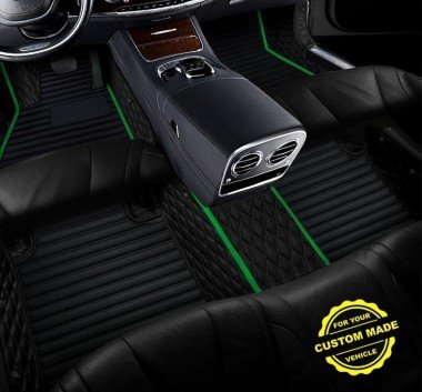 Best Lime Green Hybrid Line Series Premium Car Mats