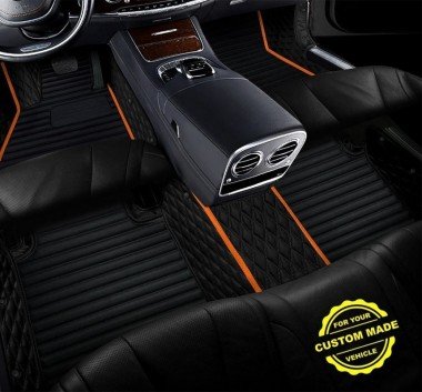 Best Orange Hybrid Line Series Premium Car Floor Mats