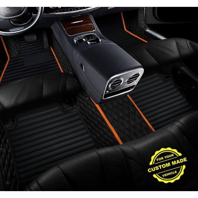 Best Orange Hybrid Line Series Premium Car Floor Mats