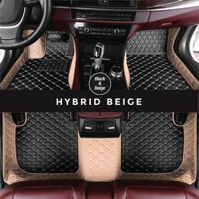 Best Black and Beige Hybrid Mode Premium Diamond Car Floor Mats
