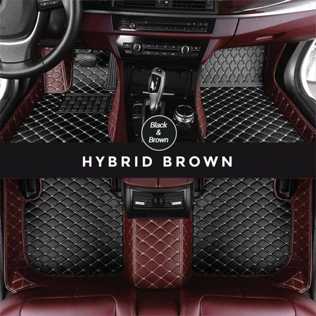Best Black and Brown Hybrid Mode Premium Diamond Car Floor Mats Best Black and Brown Hybrid Mode Premium Diamond Car Floor Mats