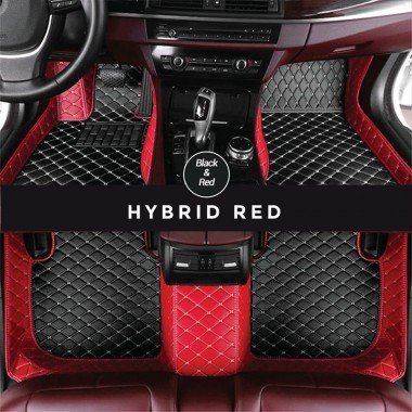 Best Black and Red Hybrid Mode Premium Diamond Car Floor Mats