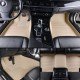 Best Beige Luxury Leather Stripe Car Floor Mats