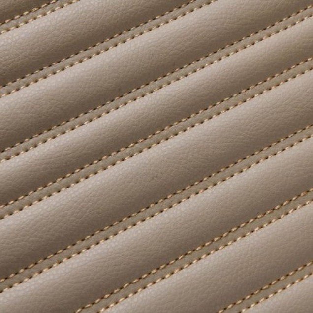 Best Beige Luxury Leather Stripe Car Floor Mats
