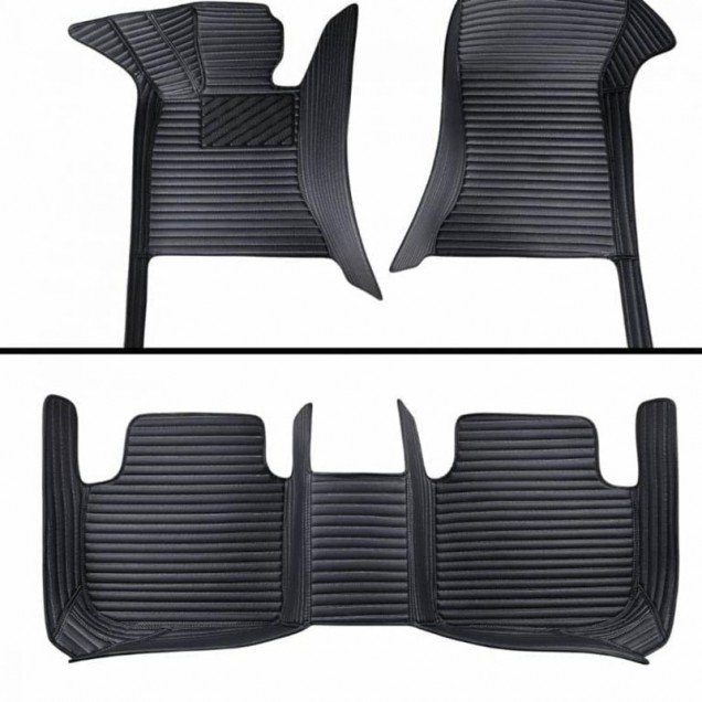 Best Black Luxury Leather Stripe Car Floor Mats Best Black Luxury Leather Stripe Car Floor Mats