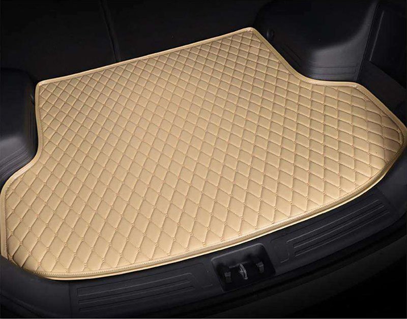 Best Beige Luxury Leather Diamond Trunk Base Mats