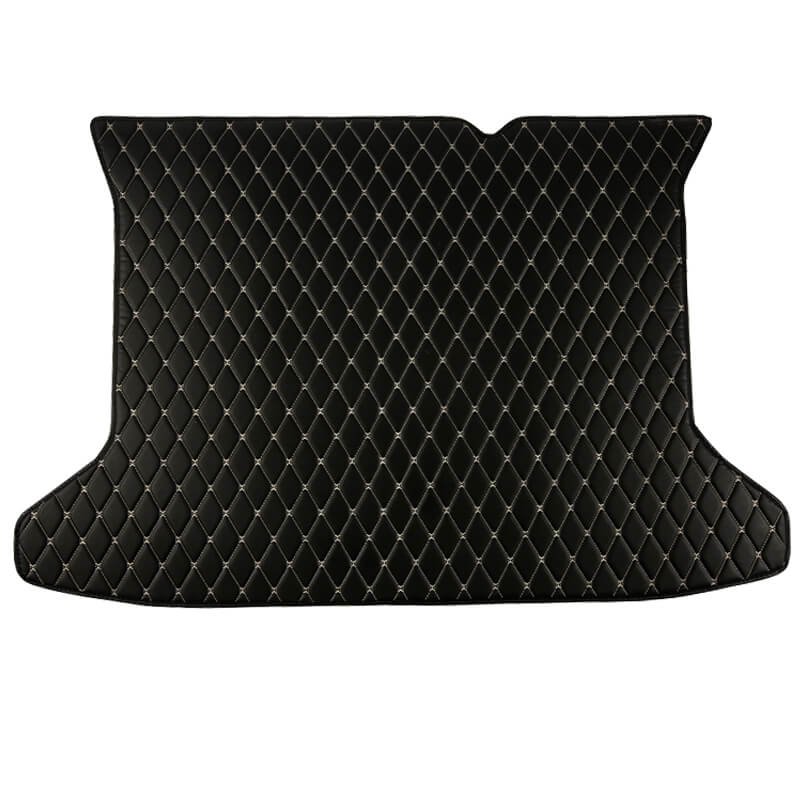 Best Black and Beige Stitching Luxury Leather Diamond Trunk Base Mats