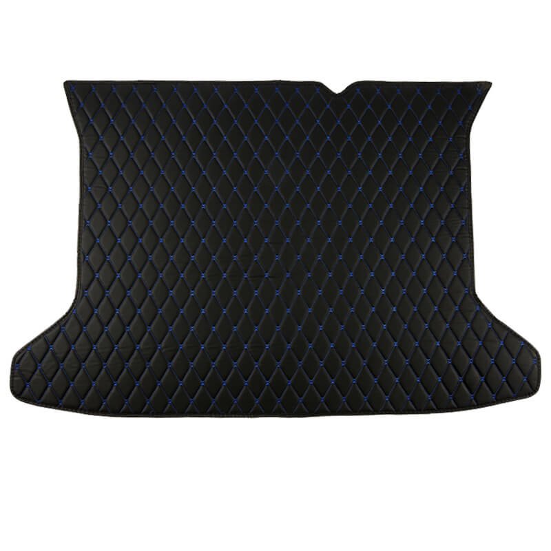 Best Black and Blue Stitching Luxury Leather Diamond Trunk Base Mats