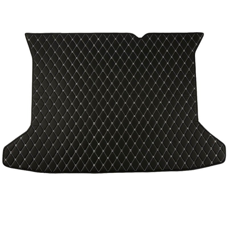 Best Black and White Stitching Luxury Leather Diamond Trunk Base Mats