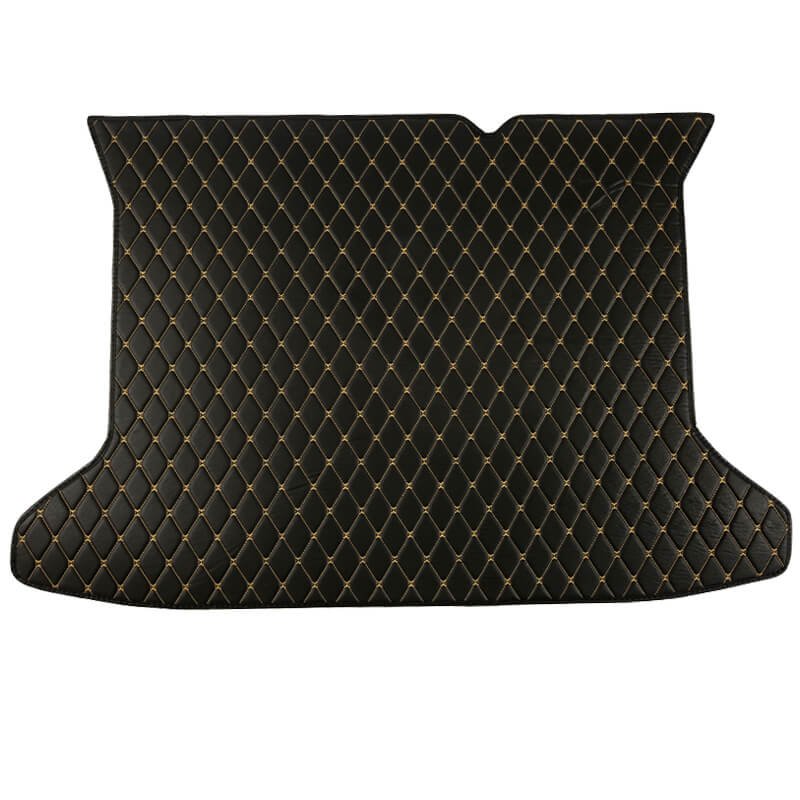Best Black and Yellow Stitching Luxury Leather Diamond Trunk Base Mats