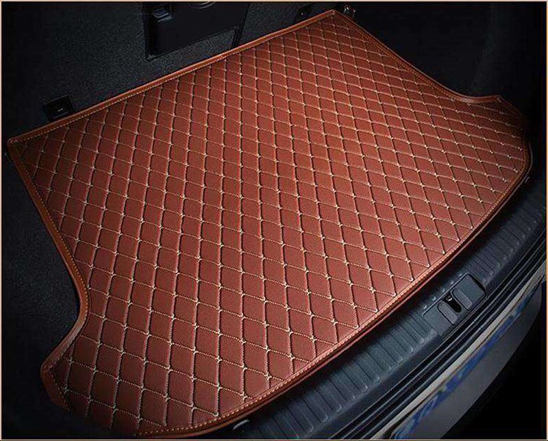 Best Brown Luxury Leather Diamond Trunk Base Mats