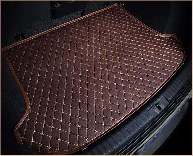 Best Dark Brown Luxury Leather Diamond Trunk Base Mats