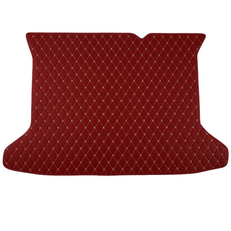 Best Wine Red Luxury Leather Diamond Trunk Base Mats
