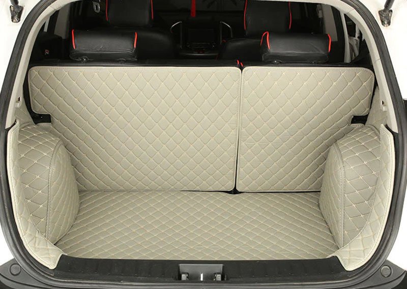 Best Grey Full Cover Luxury Leather Diamond Trunk Car Mats