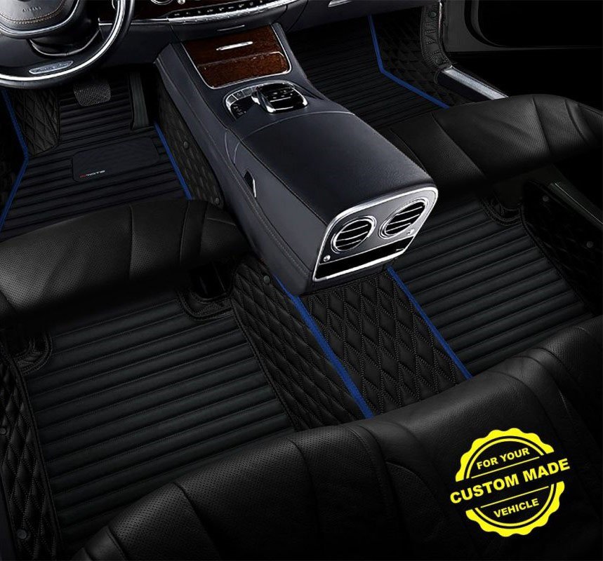 Best Dark Blue Hybrid Line Series Premium Car Mats