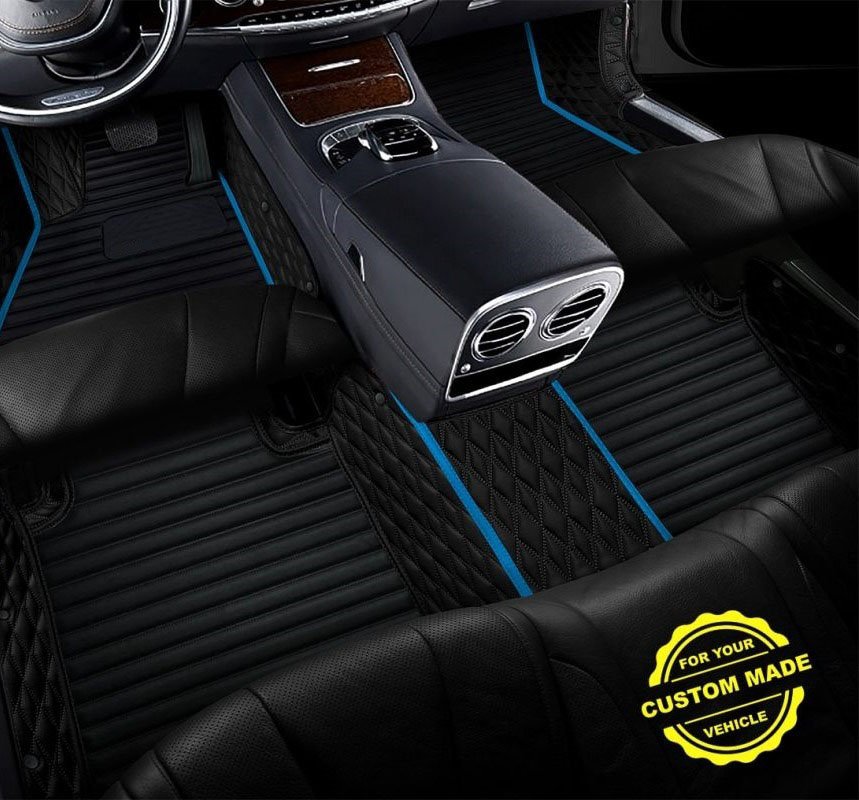 Best Light Blue Hybrid Line Series Premium Car Mats