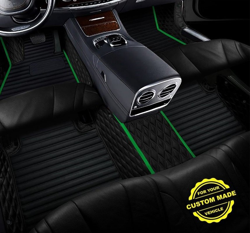 Best Lime Green Hybrid Line Series Premium Car Mats