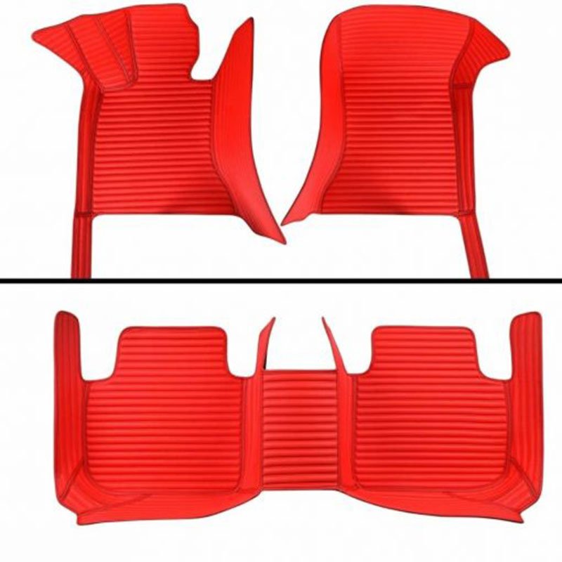 Best Red Luxury Leather Stripe Car Mats